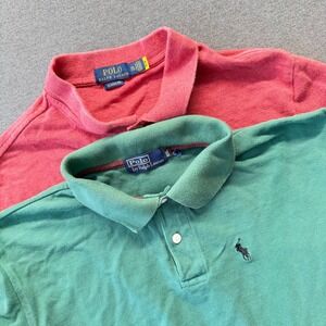 Bundle of Polo Ralph Lauren Mens XXL Polo Shirts Green Red Classic Fit Cotton